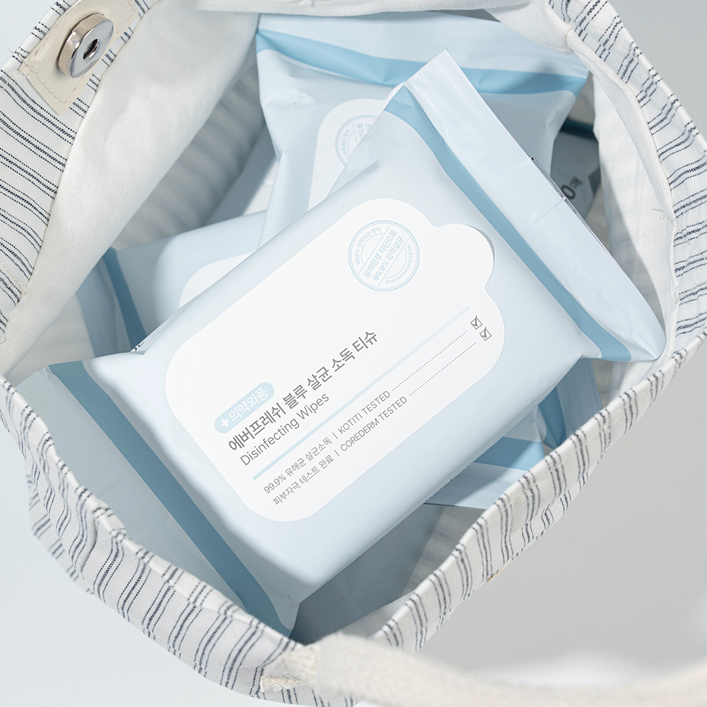 에버프레쉬 블루 살균 소독티슈 손소독 세정 항균 물티슈 20매, 10팩