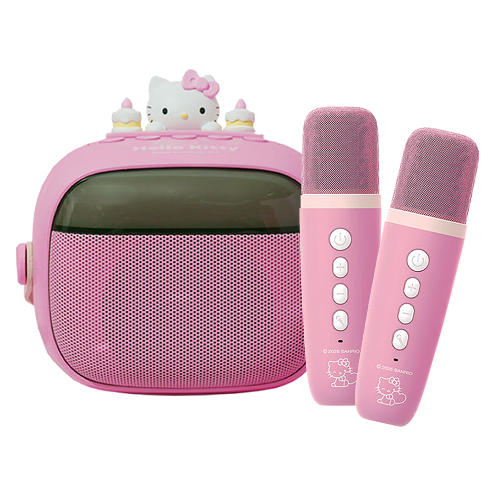 산리오 헬로키티 스피커 마이크 세트 가정용 블루투스 휴대용 노래방 키티 굿즈