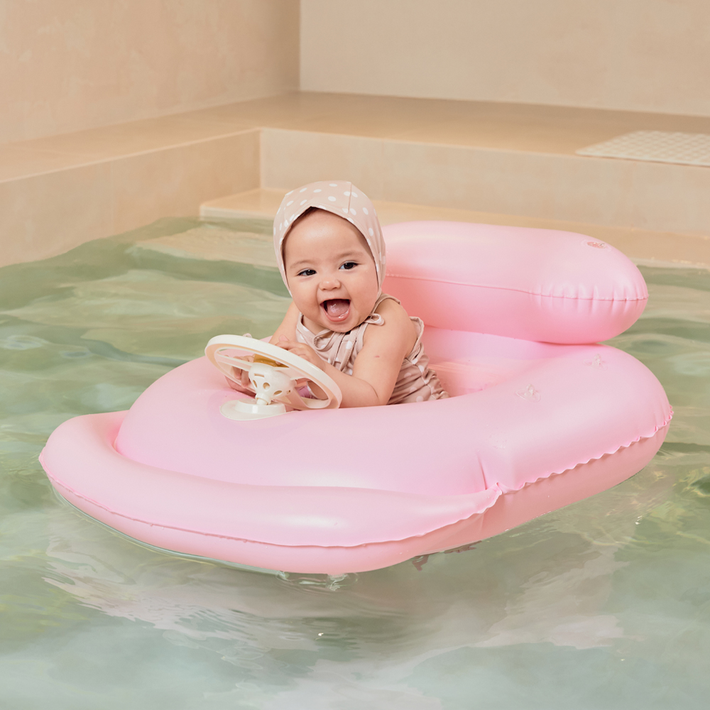 스윔어바웃 그늘막 자동차 보행기튜브 아기 유아 감성 쿠션 핸들 물놀이 튜브
