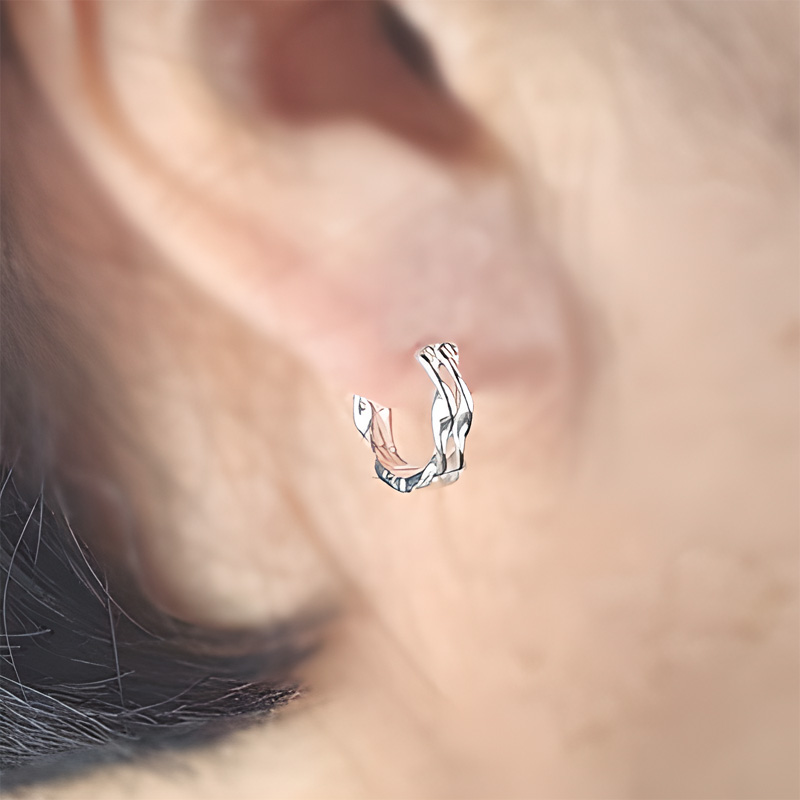 야랑쥬얼리 925실버 원터치 Twist Ring 귀걸이 - 상세 이미지 4