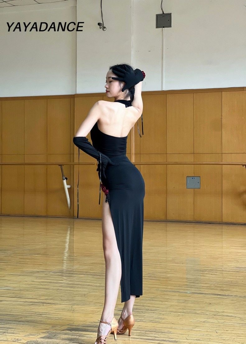 여성댄스복 스포츠 방송 무대의상 왈츠 사교 댄스옷 탑 가슴패드 : 디프론트 컴퍼니