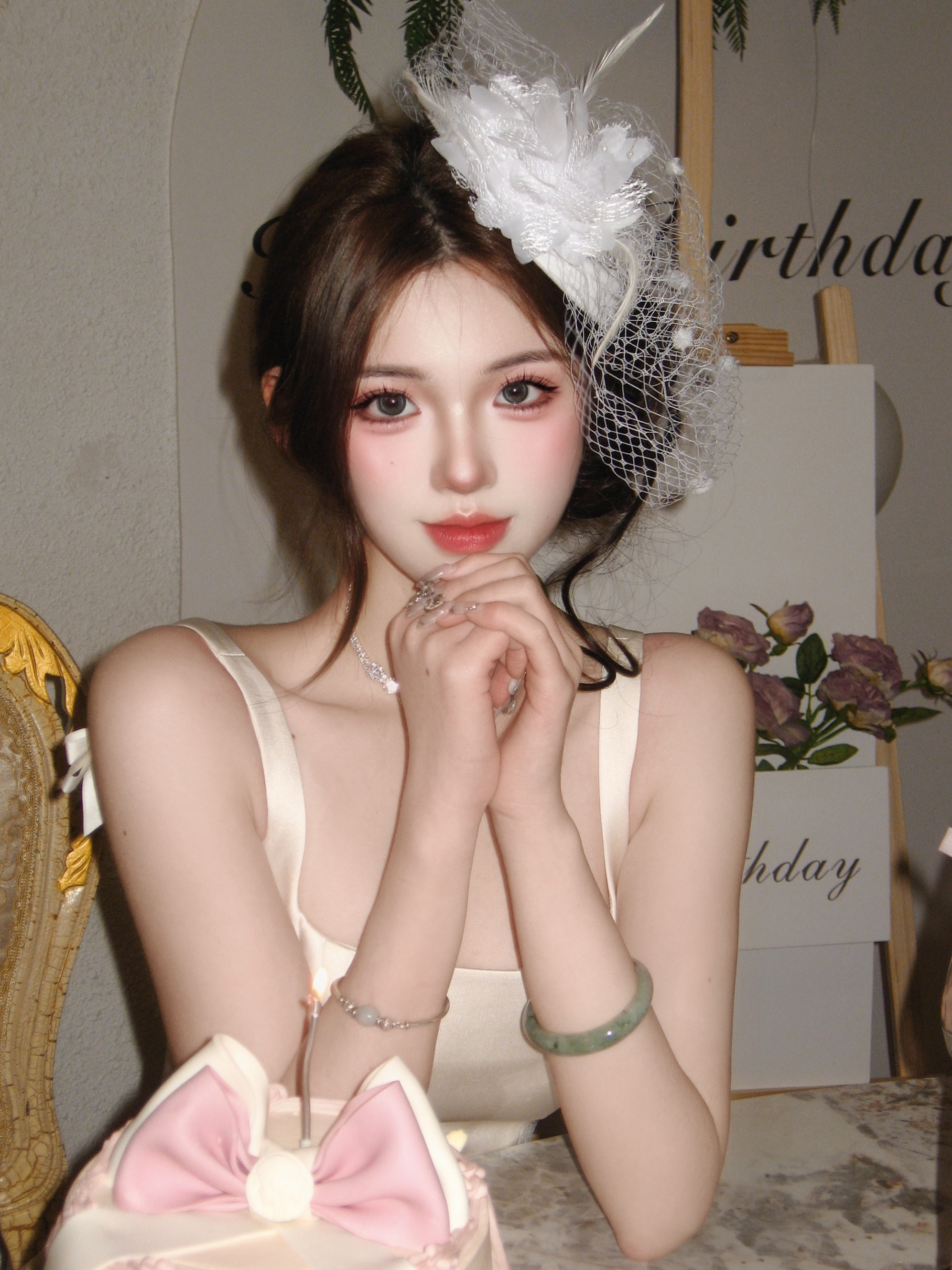 신부 웨딩 촬영 베일 망사 모자 귀족베일 영화촬영 개화기 연극무대 소품 - 상세 이미지 5