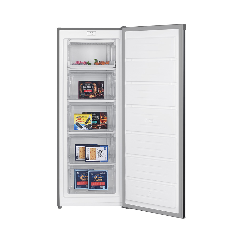 쿠잉 스탠드 냉동고 FR-S18 서랍형 소형 미니 가정용 원룸 음쓰 실버
