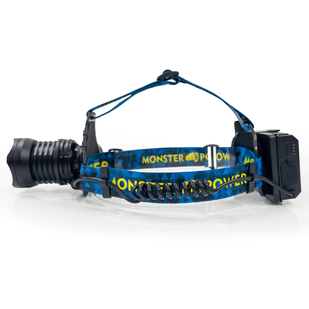 몬스터파워 XHP70 헤드랜턴 해루질 자전거 안전모 c타입 낚시 등산용 충전식 방수 이미지 3