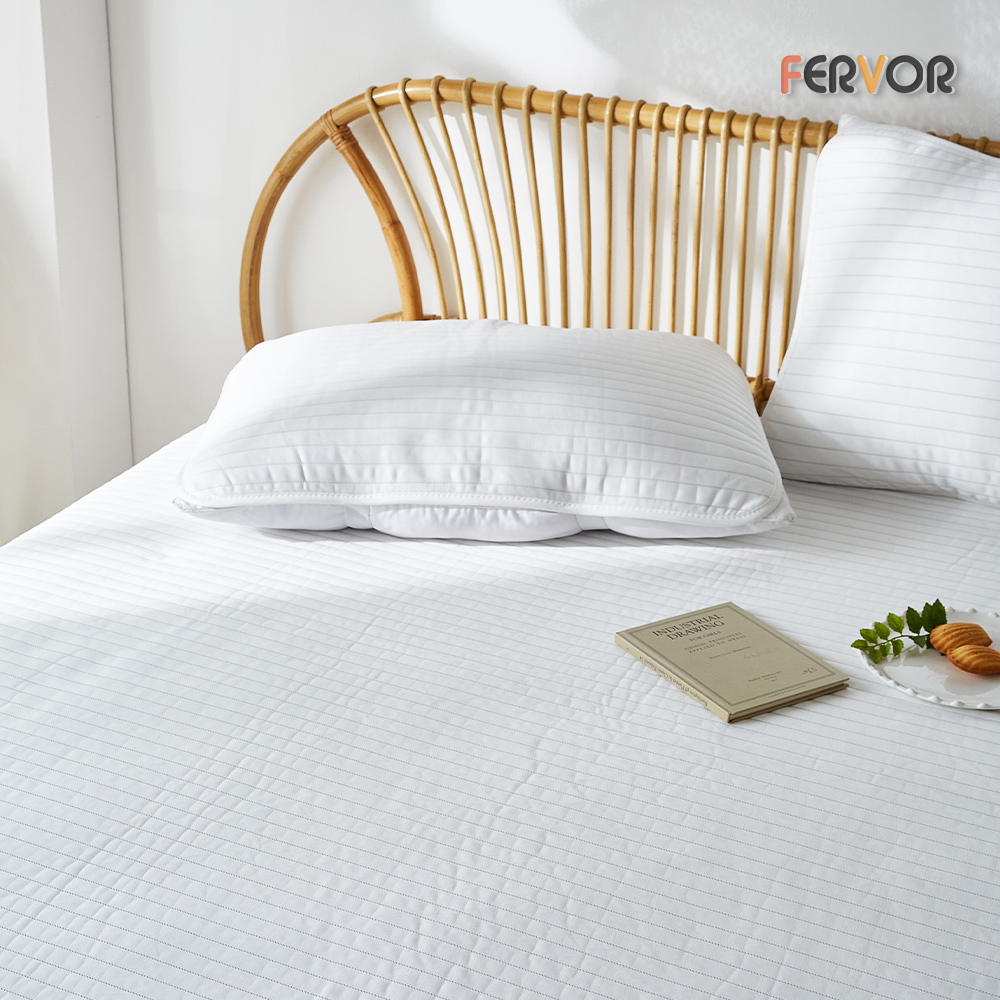 퍼보 휴비스 듀라론 에오로쿨 냉감패드 쿨매트 소파침대러그 스트라이프 화이트, SS(슈퍼싱글)