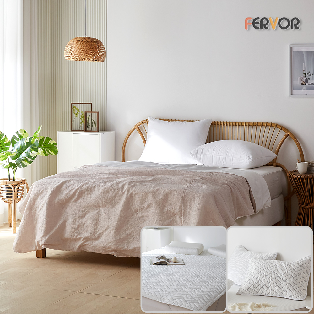 [퍼보]에어로쿨 듀라론 냉감 린넨이불 패드세트 슈퍼싱글SS