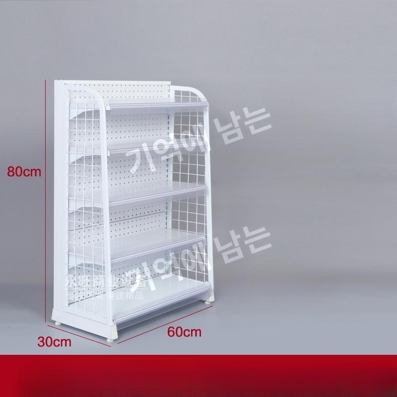 편의점 진열선반 단면형 소형 매대 6단 철제 수납 선반식 디스플레이랙 흰색 60x30x80 5층 - 상품 이미지