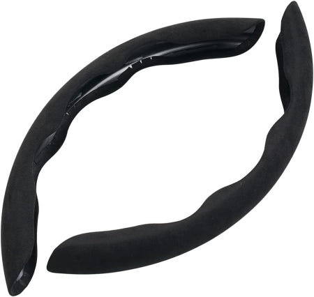 [해외]VULCANS 알칸타라 효과 스티어링커버 범용 경자동차 보통차 설치가 간편한 먼지방지 미끄럼 사계절 블랙