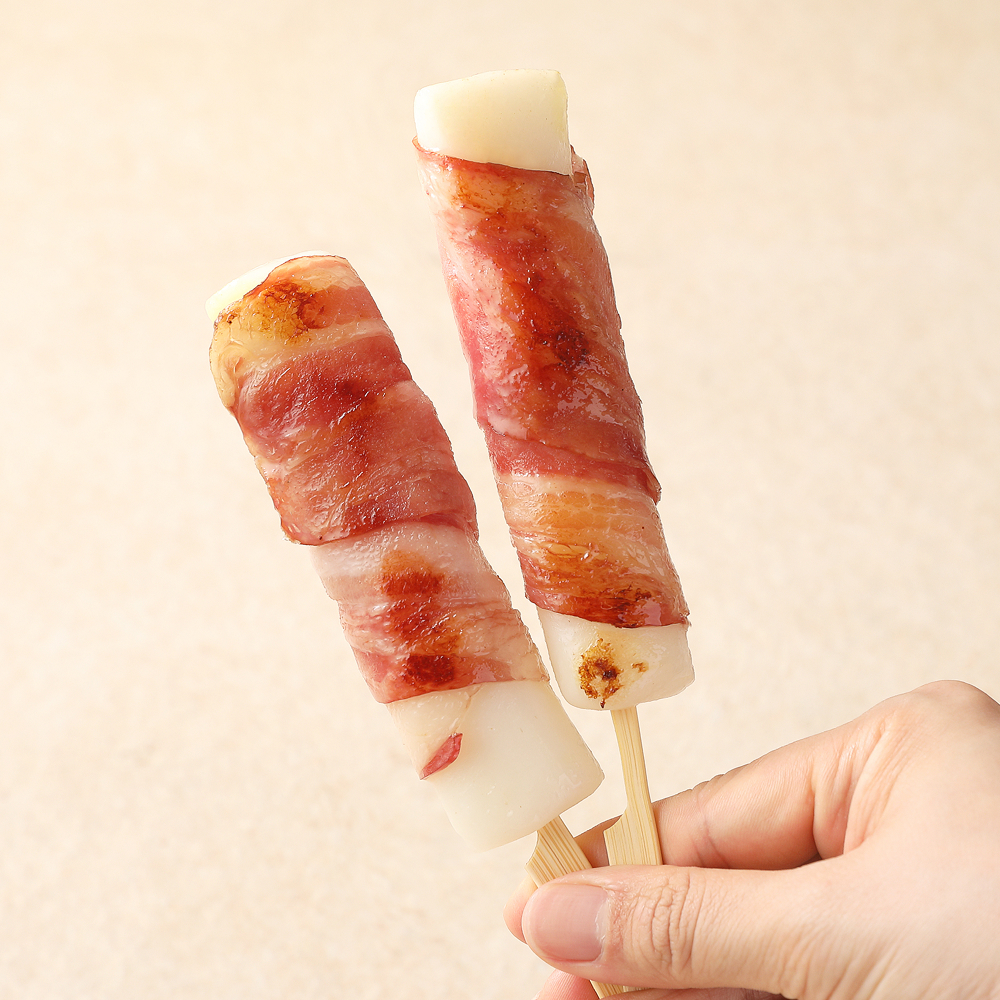 [푸딩팩토리] 돌돌 베이컨말이 가래떡꼬치 1.2kg (60g x 20ea) 이자카야 푸드트럭 - 상세 이미지 2