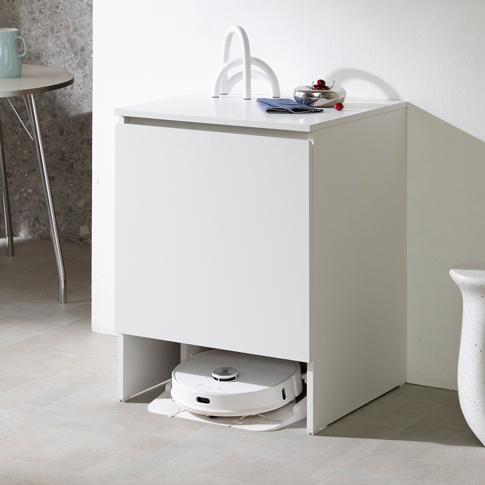 [N포인트 1만]무토 홈카페 선반 로봇청소기 수납장 로봇청소기장_800, 2단, 화이트