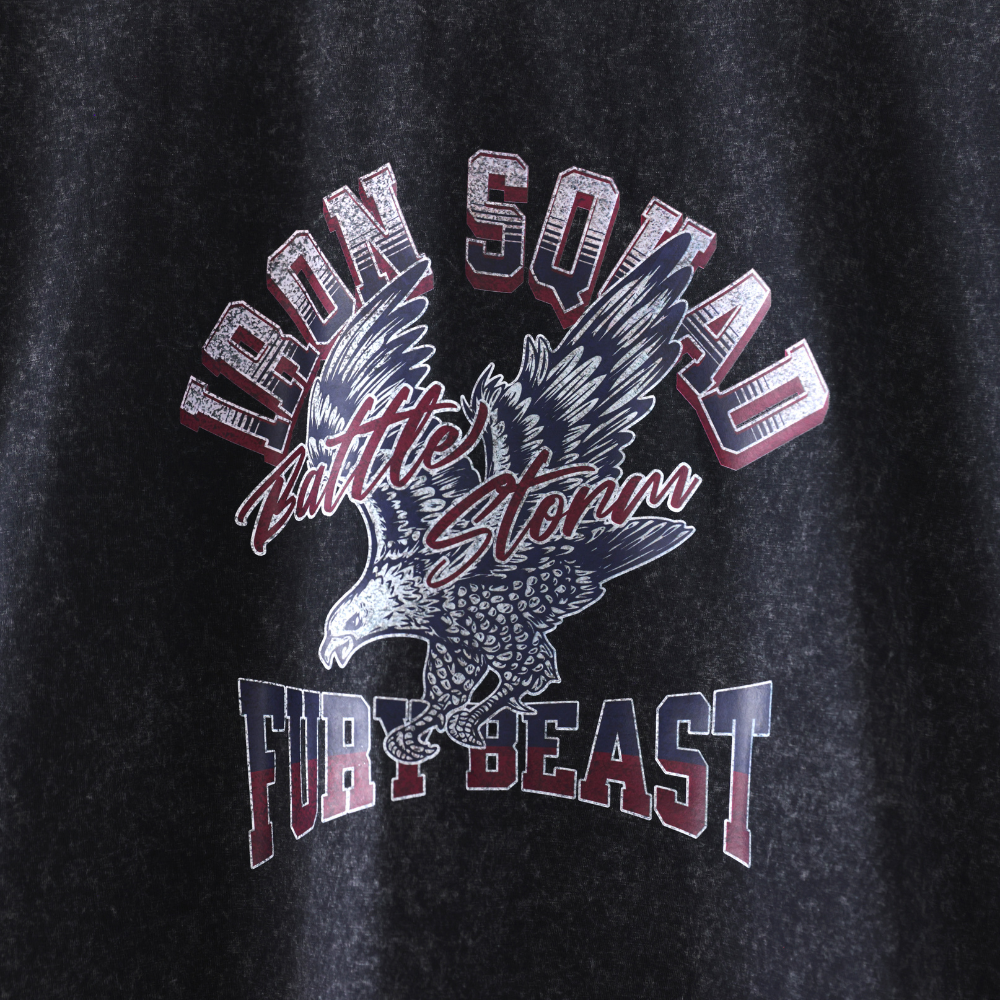 FURY BEAST 독수리 피그먼트 반팔 오버핏 티셔츠 빅사이즈 FTC00019 - 상세 이미지 3