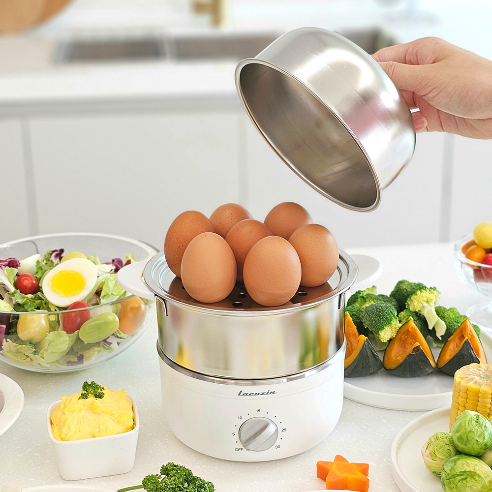 라쿠진 올스텐 2단 계란찜기 전기찜기 에그쿠커 멀티스티머