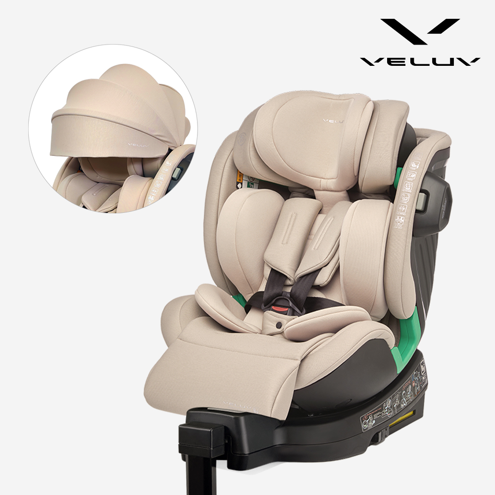 벨럽 V90 아이사이즈 ISOFIX 360도 회전형 유아 카시트 + 선쉐이드