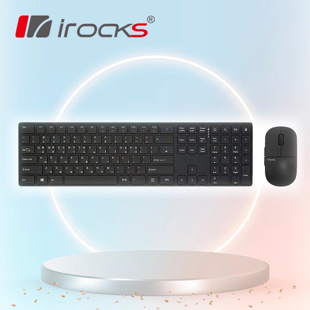 [국내정발] 아이락스 IRK46RP 무선 키보드 마우스 세트 블랙
