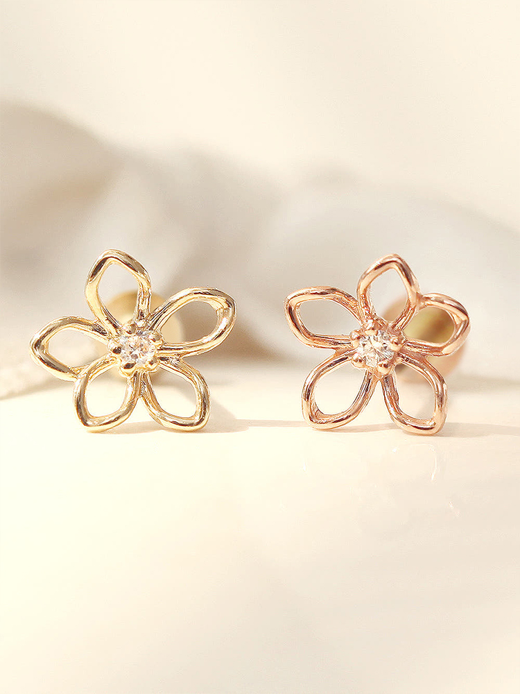[0.8mm] 14K 인터널 포인트 데이지 라블렛 피어싱 귀걸이 - 상세 이미지 5