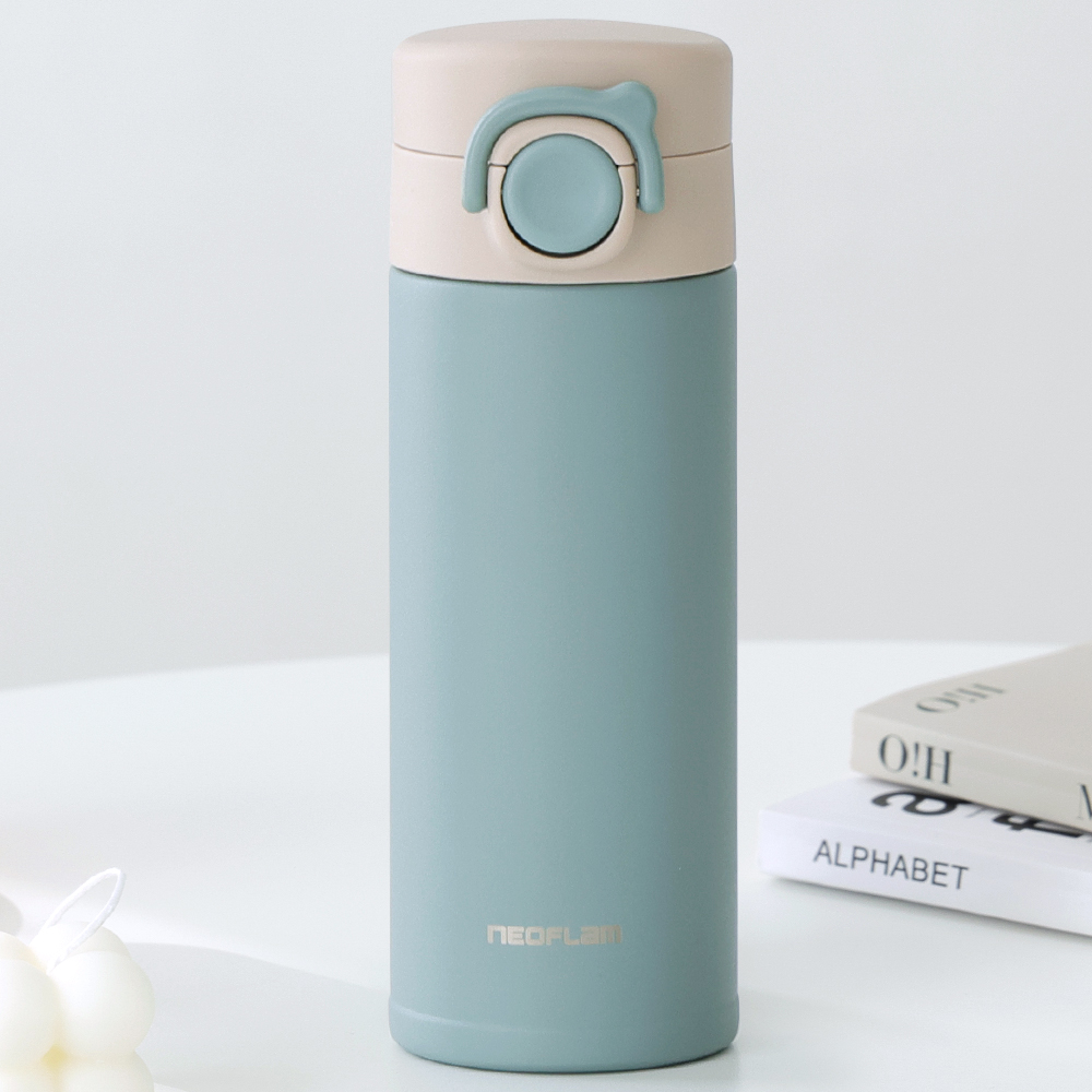 네오플램 보온병 보냉병 원터치 유치원 초등학생 어린이집 텀블러 350ml, 아이보리