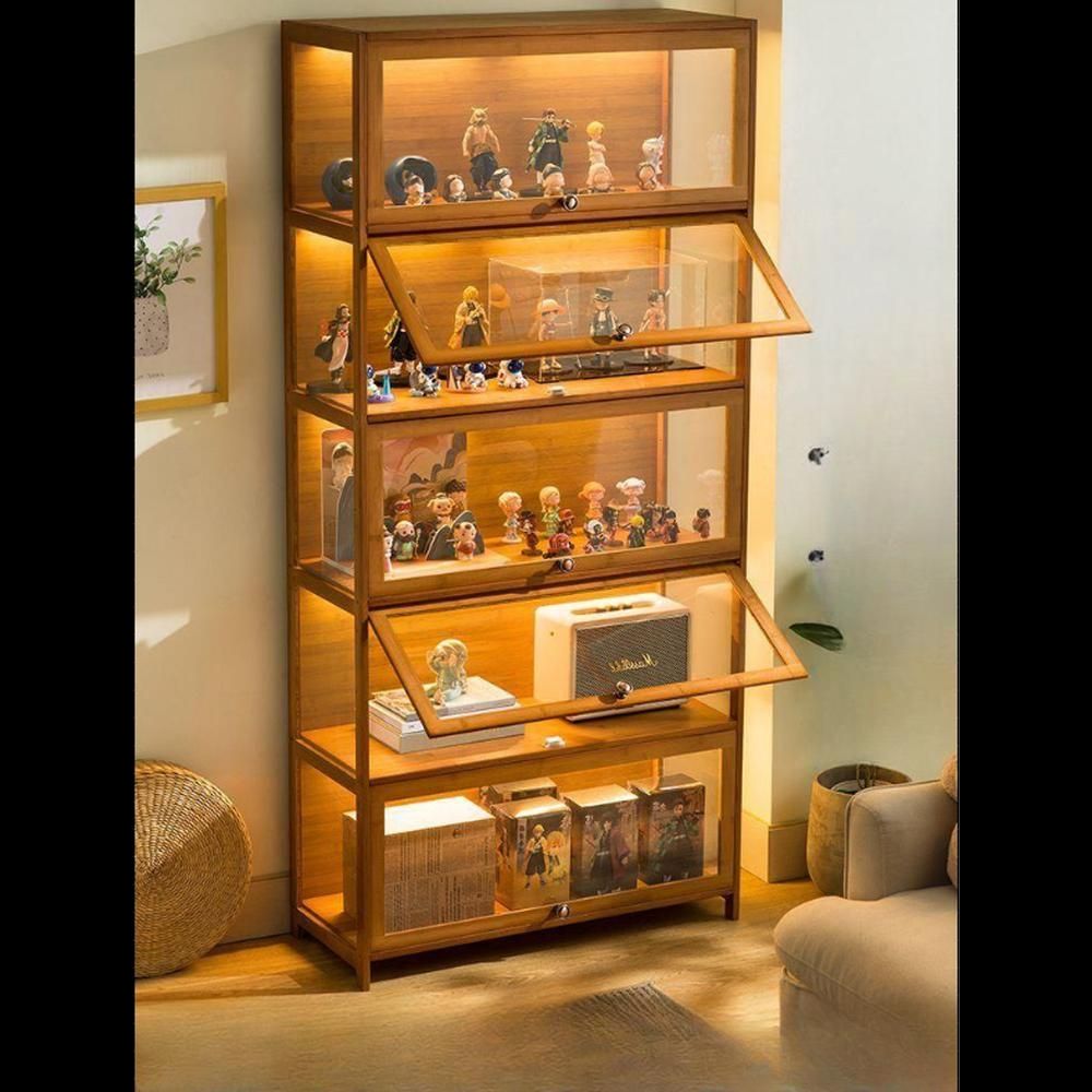 피규어장식장 대형 아크릴 진열장 프라모델 레고전시장 브라운 4단 60cm