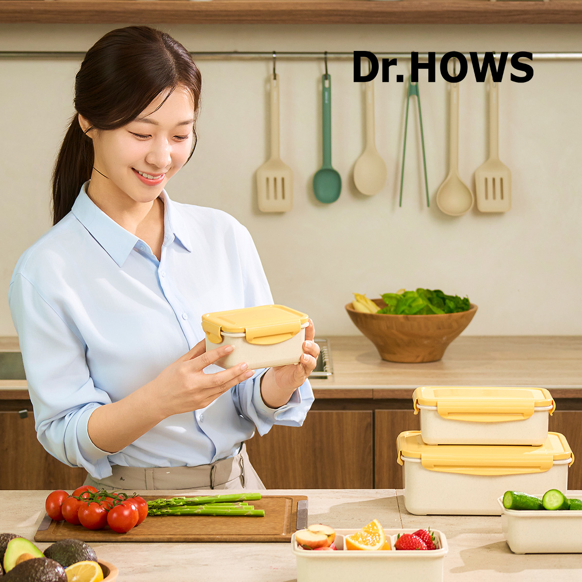닥터하우스 오래 신선 항균 밀폐용기 도시락통 나눔 530ml 2칸 - 상세 이미지 2
