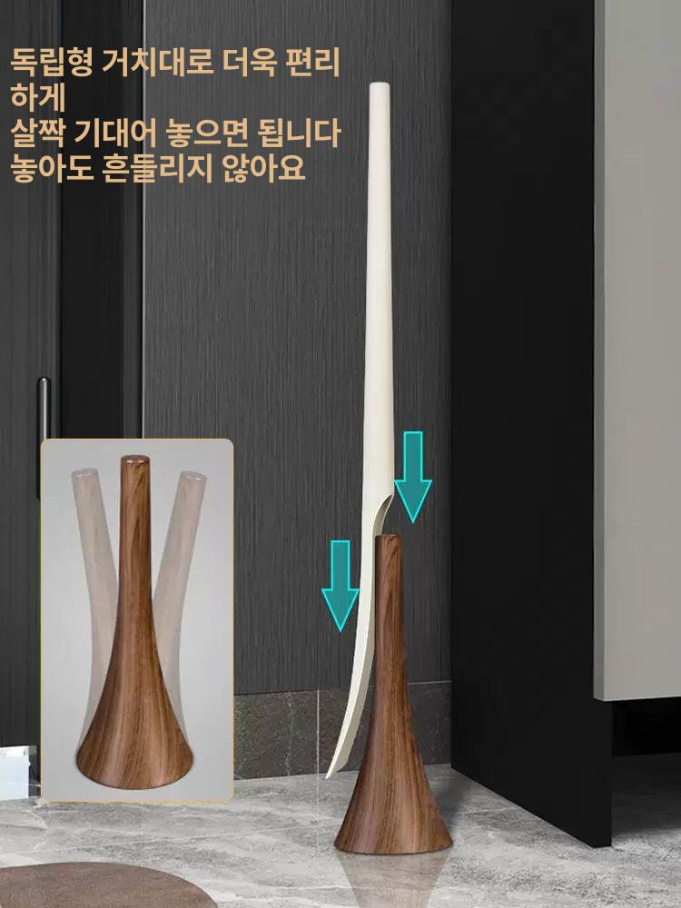북유럽 나뭇결 구둣주걱 긴 손잡이 스탠드 신발 원목 가정용 베이지 - 상세 이미지 2
