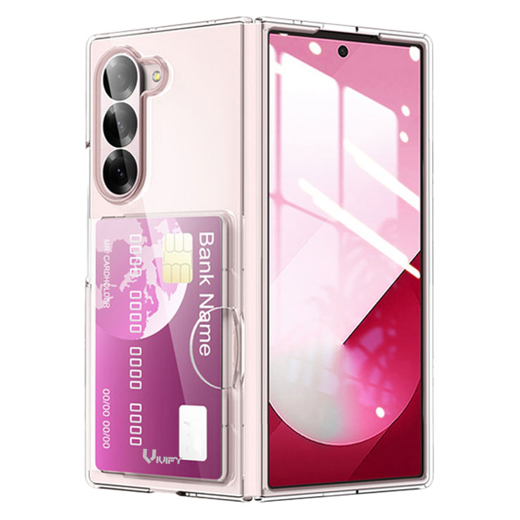 지폴드 카드 2장 수납 슬림 크로스 케이스 투명, 갤럭시Z 폴드7