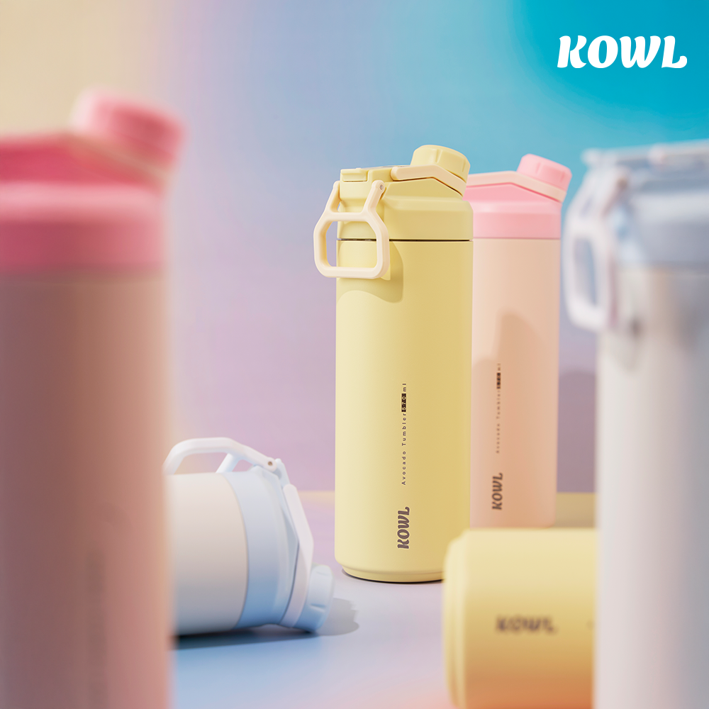 [세트구성] 코울 아보카도 듀얼 스파우트 빨대 손잡이 진공 보온보냉 텀블러 570ml 이미지 7