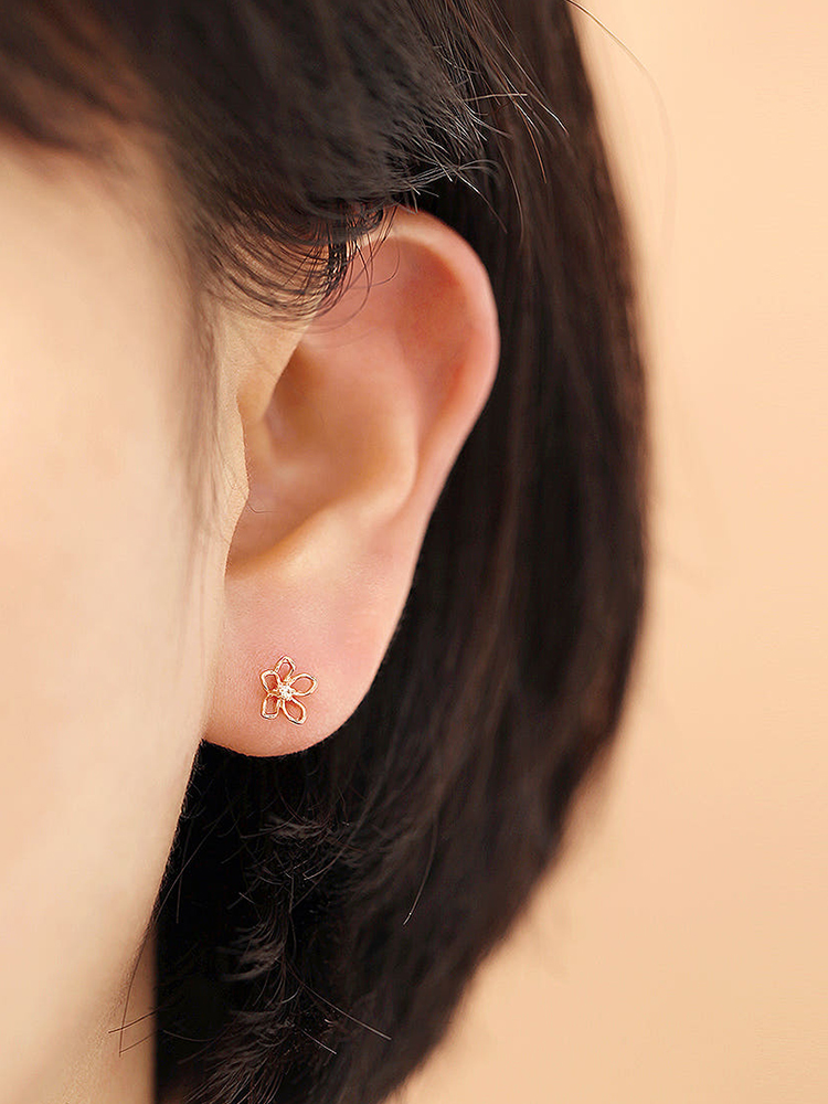 [0.8mm] 14K 인터널 포인트 데이지 라블렛 피어싱 귀걸이 이미지 8