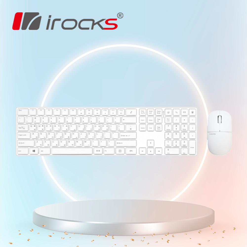 [국내정발] 아이락스 IRK46RP 무선 키보드 마우스 세트 화이트