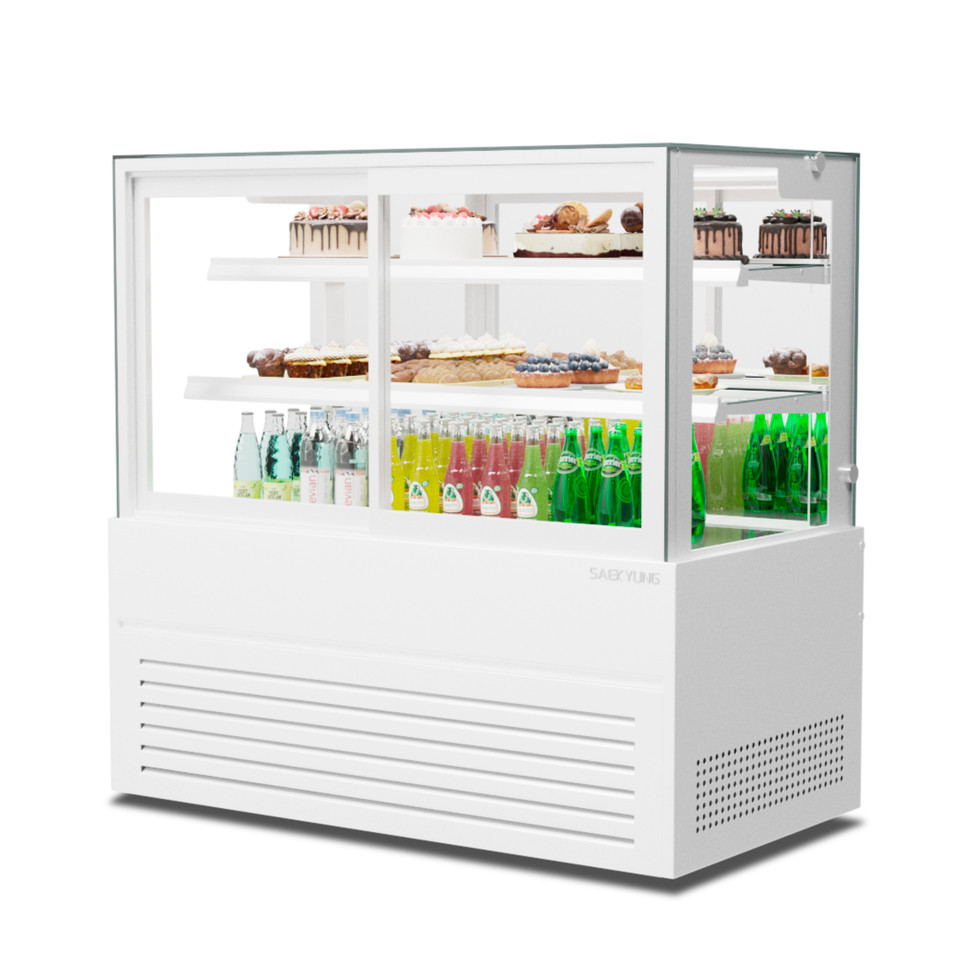 3단 제과쇼케이스 1200 카페 베이커리 케익 음료 냉장쇼케이스 앞문형