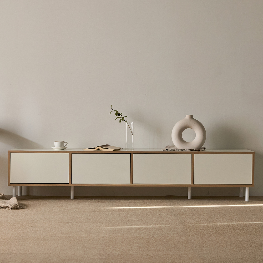 E0등급 보흐 낮은거실장 티비다이 2100x400x430mm, 오크