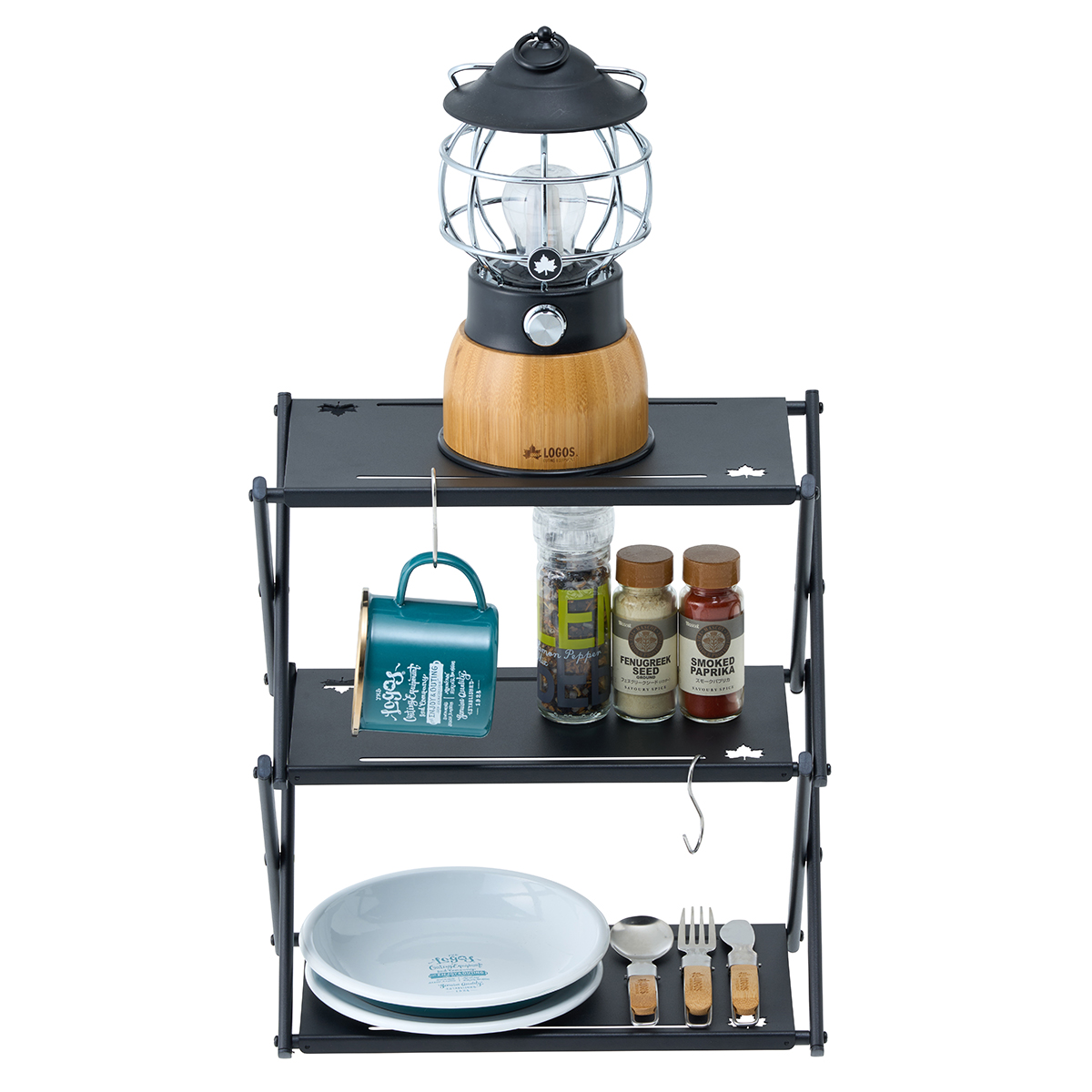 로고스 커스텀 랙 캠핑 테이블 선반 접이식 폴딩 좌식 미니