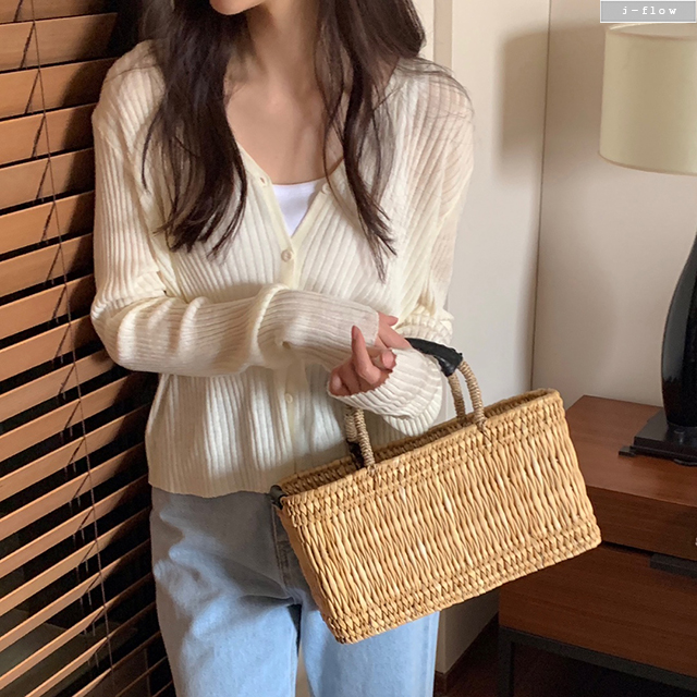 해리즌 브이넥 골지 린넨 가디건 6col 여름 니트 버튼 긴팔 데일리 여리핏 제이플로우 이미지 6
