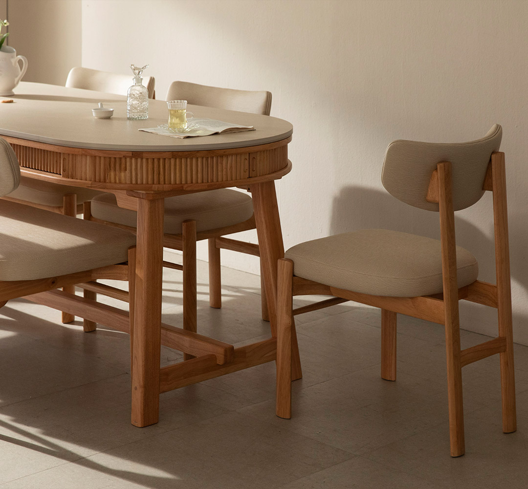 [4인 사각 식탁세트] 미코하임 비너스 18T 포세린 양면 세라믹 서랍형 수납형 원목 식탁세트 식탁+의자4, 1600mm, 사각(내추럴)