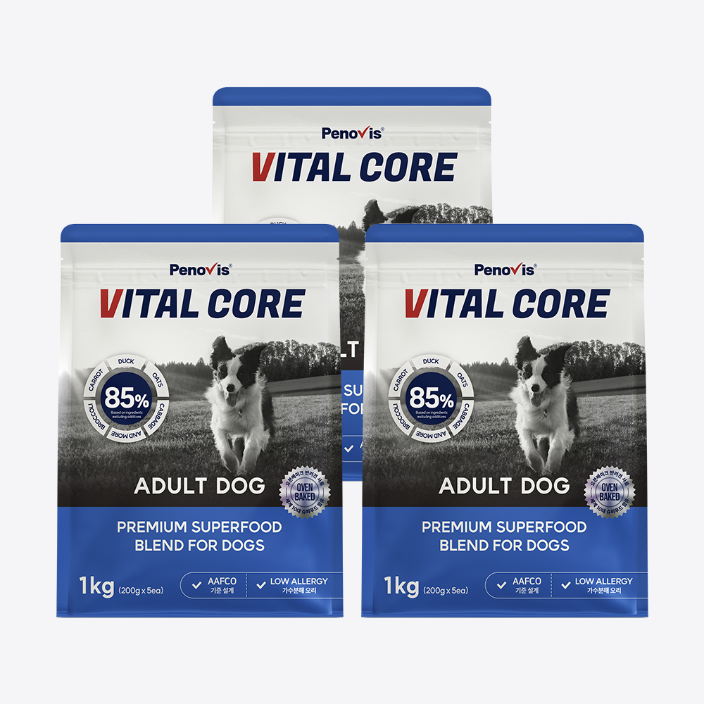 페노비스 강아지 가수분해 알러지 눈물 사료 바이탈코어 어덜트, 1kg, 3개 제품 이미지