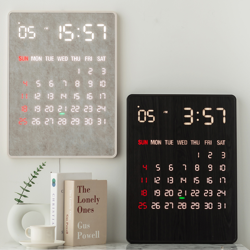 국산 루나리스 GPS 전파 수신 LED 벽시계 디지털 전자 달력 인테리어 무소음 벽걸이시계 리멤버