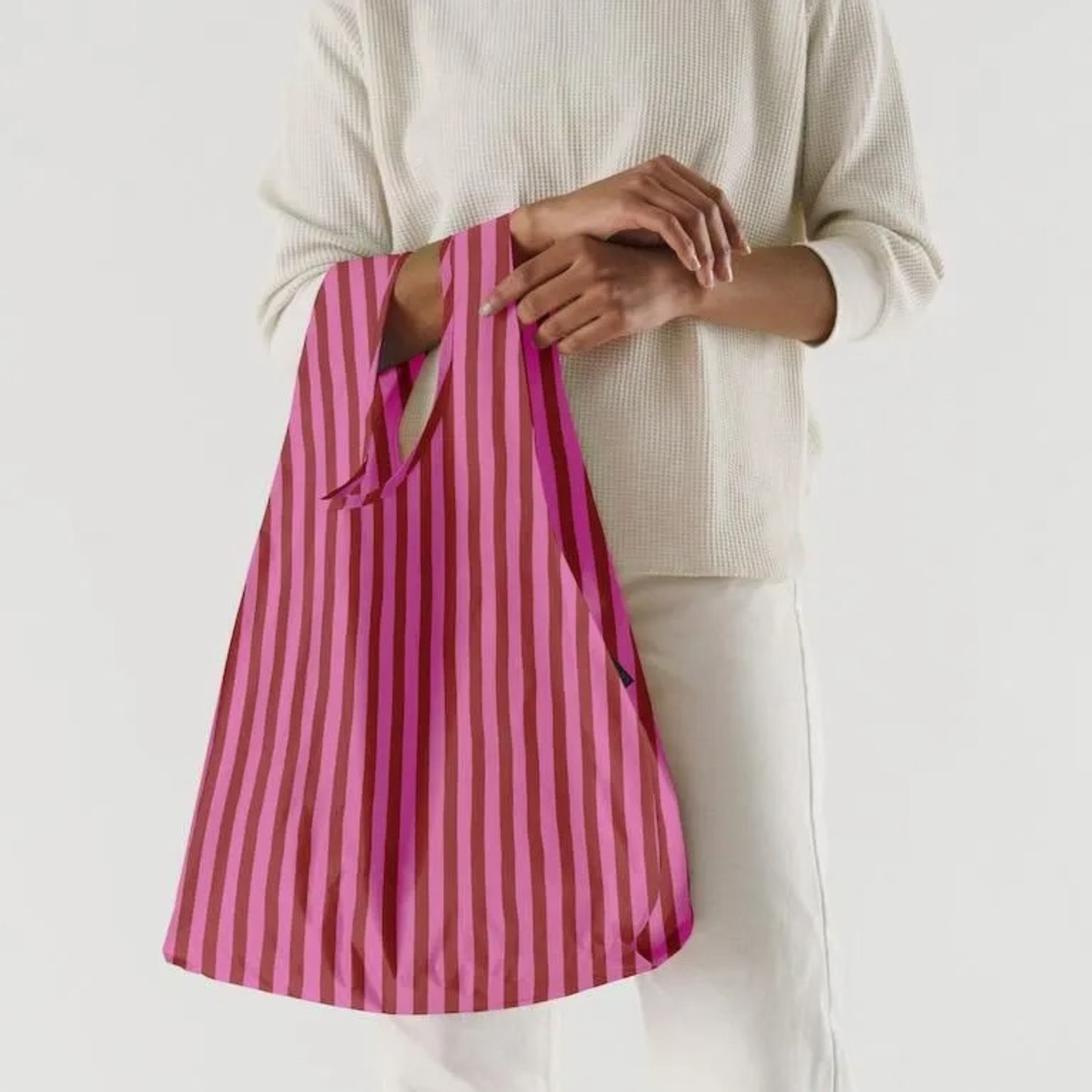 바쿠 숄더백 STANDARD BAGGU 핑크&레드 페인트 스트라이프 4582698813675 - 상세 이미지 2