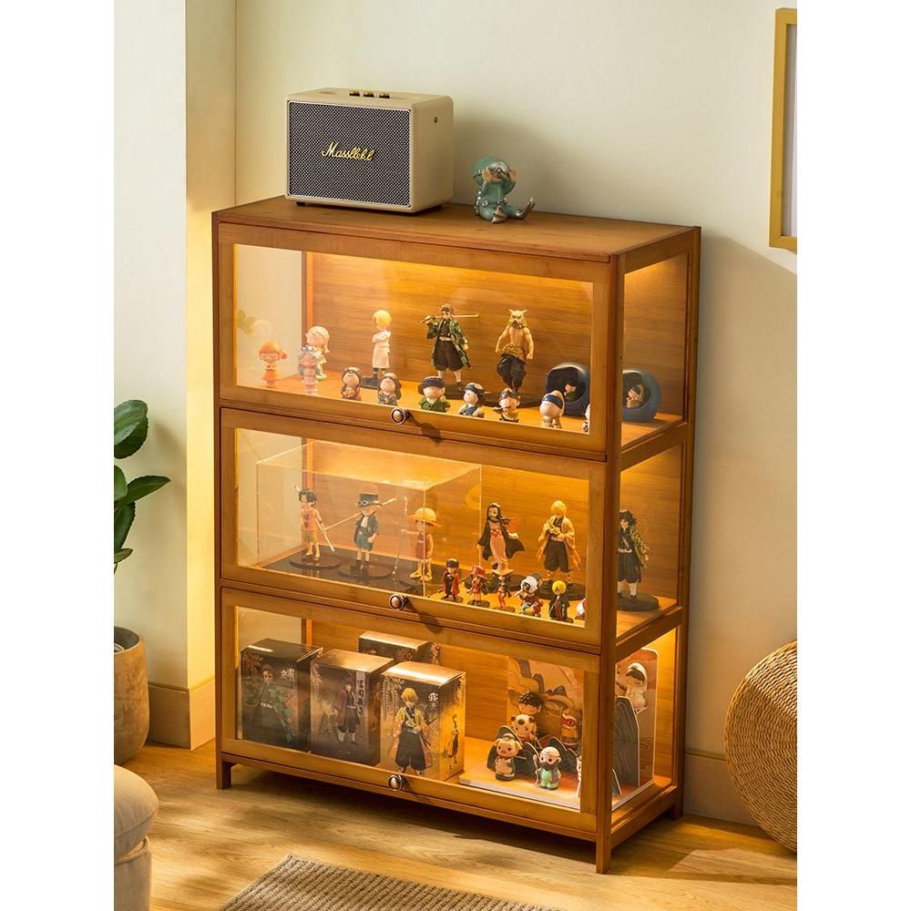 피규어장식장 소형 아크릴 진열장 미니피규어 디스플레이랙 브라운 1단 60cm