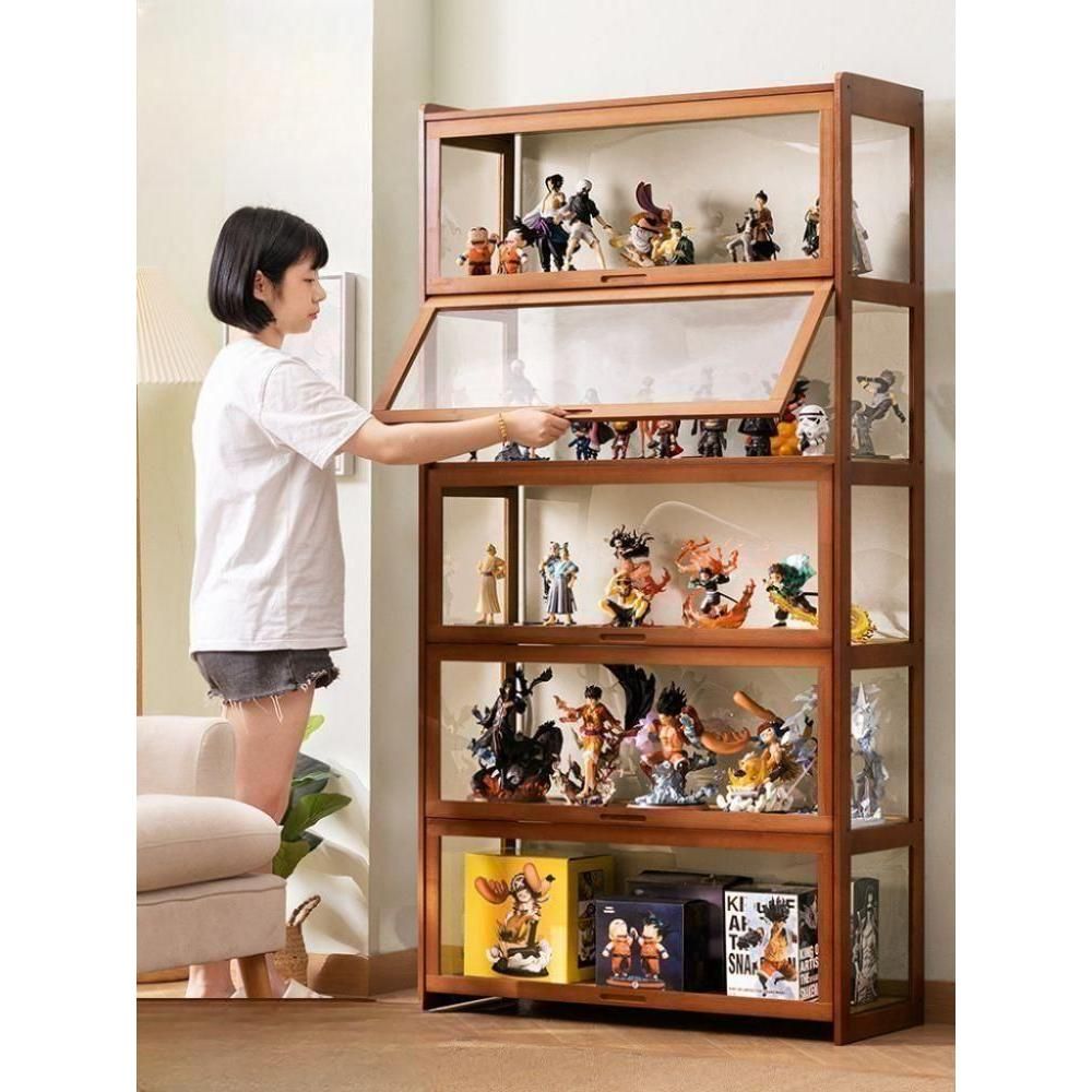 피규어장식장 대형 아크릴 진열장 프라모델 레고전시장 브라운 4단 60cm