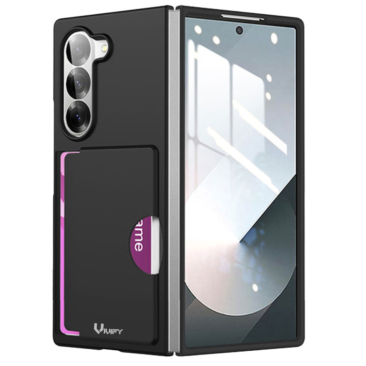 지폴드 카드 2장 수납 슬림 크로스 케이스 블랙, 갤럭시Z 폴드7