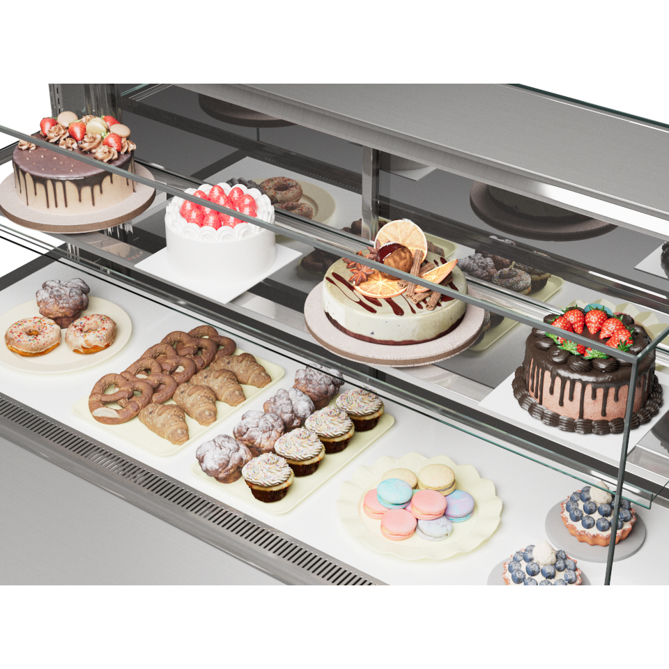 케이크 디저트 냉장쇼케이스 1800 진열냉장고 2단 마카롱쇼케이스 뒷문형