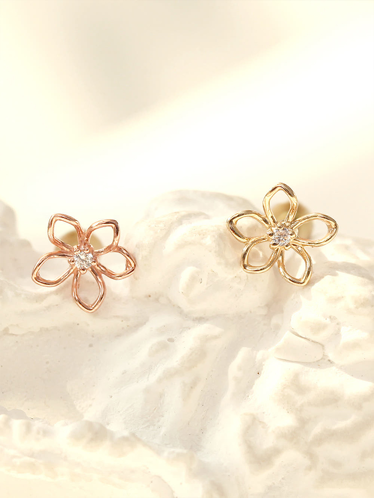 [0.8mm] 14K 인터널 포인트 데이지 라블렛 피어싱 귀걸이 이미지 6