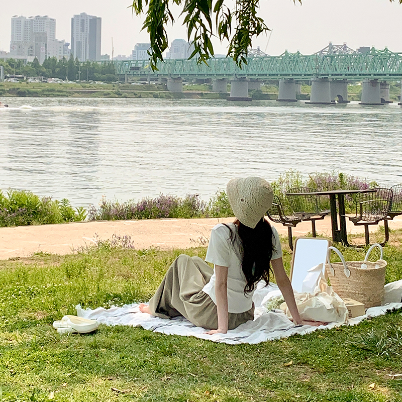제인 슬림핏 사이드 셔링 U넥 반팔 티셔츠 ts4571 - 상세 이미지 4