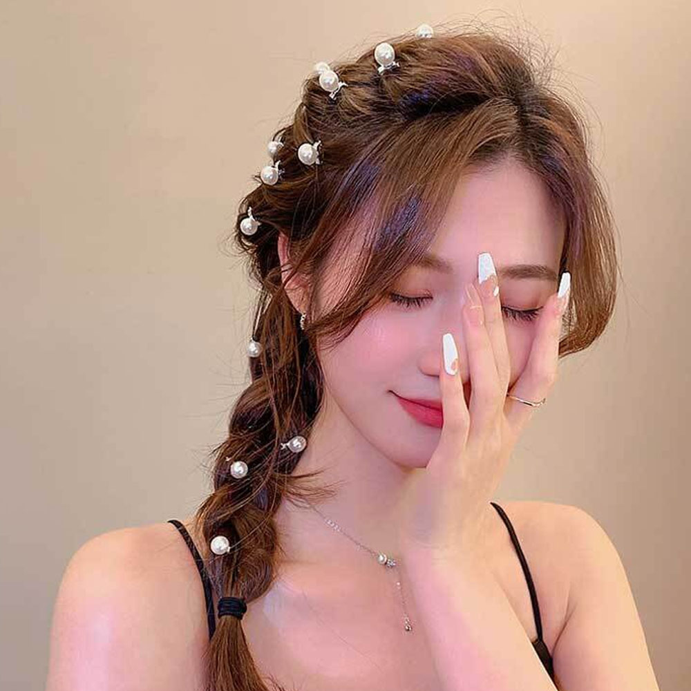 10p 미니 진주 포인트핀 진주 실핀 헤어실핀 앞머리 옆머리 이미지 6