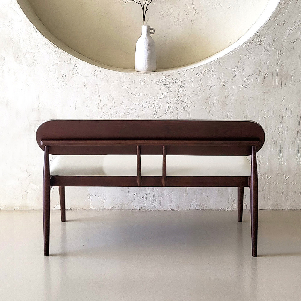 스코나 마르시 원목 실리콘레더 가죽 2인 등받이 벤치 의자