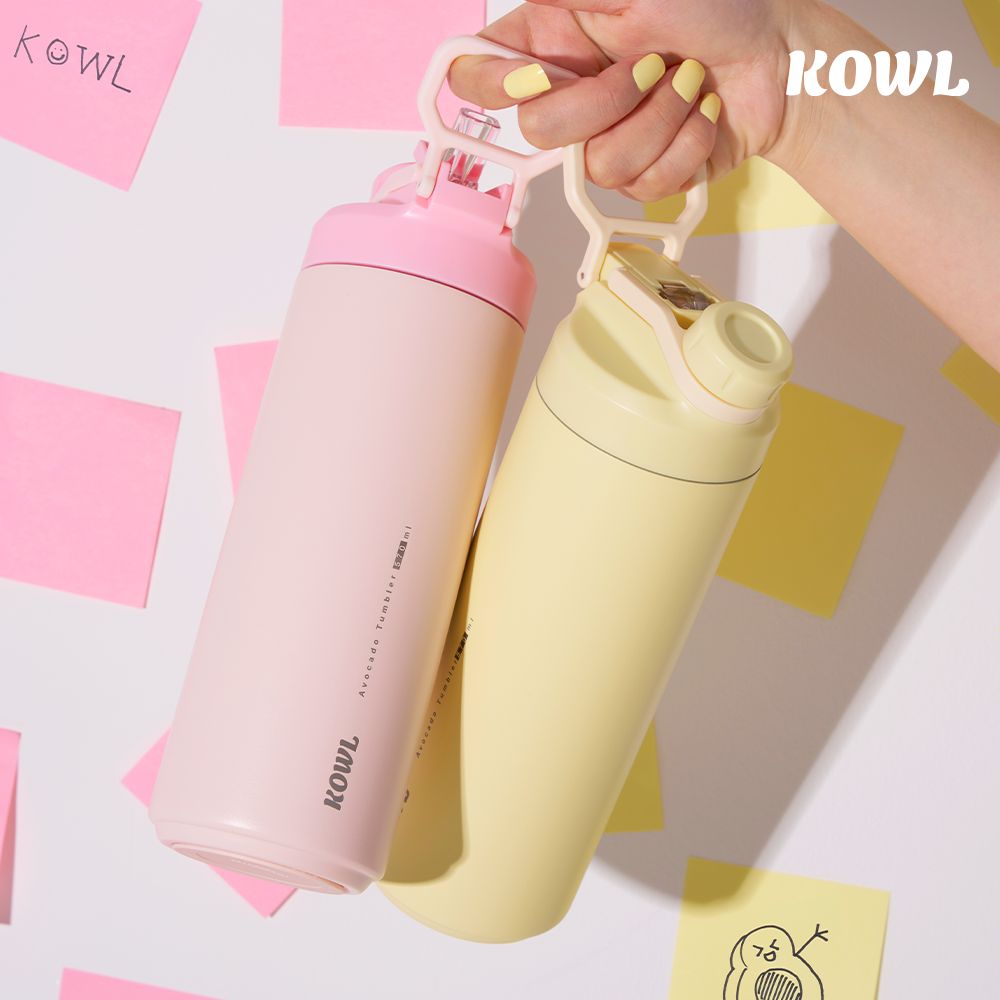 코울 아보카도 듀얼 스파우트 빨대 손잡이 휴대용 진공 보온보냉 텀블러 570ml - 상세 이미지 4