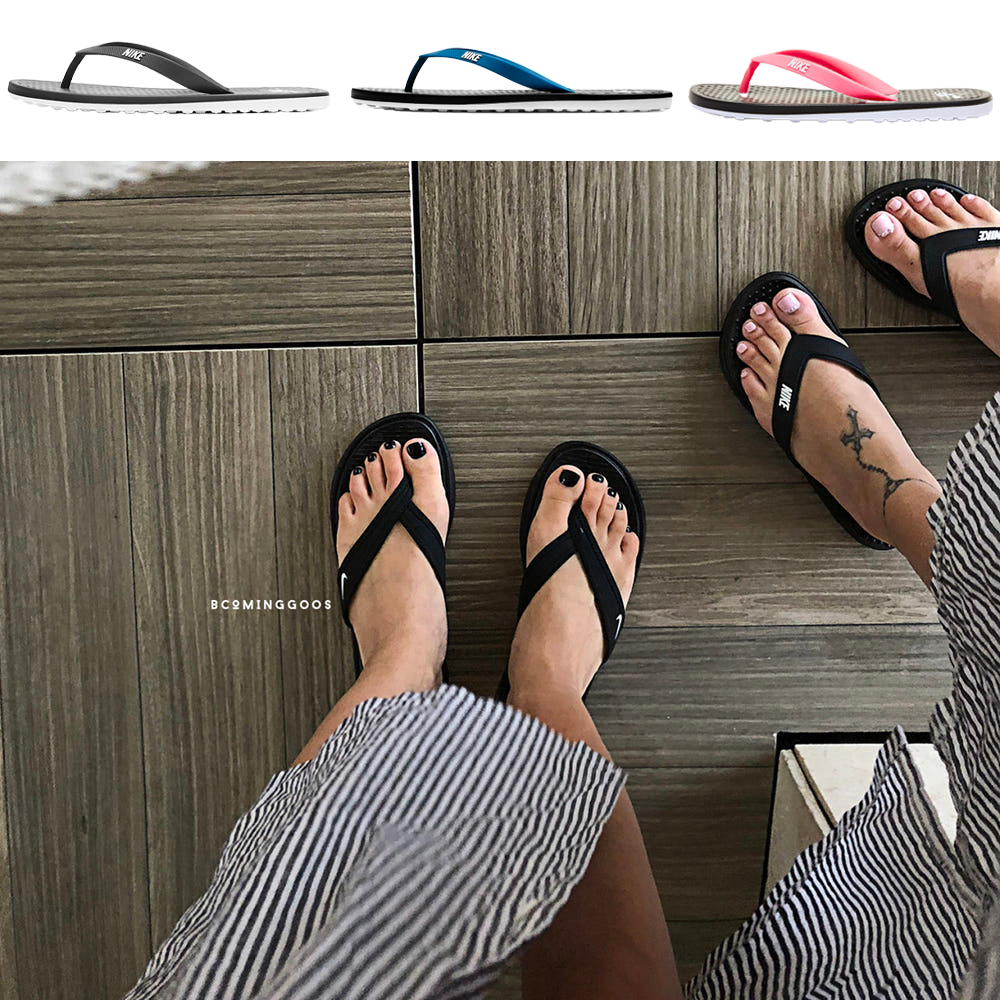 나이키 쪼리 블랙 화이트 로고 플립플랍