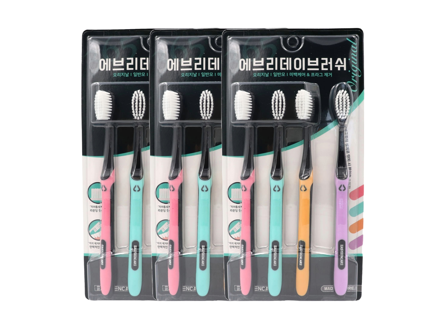 이지덴케어 365에브리데이 부드러운모 칫솔 12개 (4개입 X 3세트) - 메인 이미지