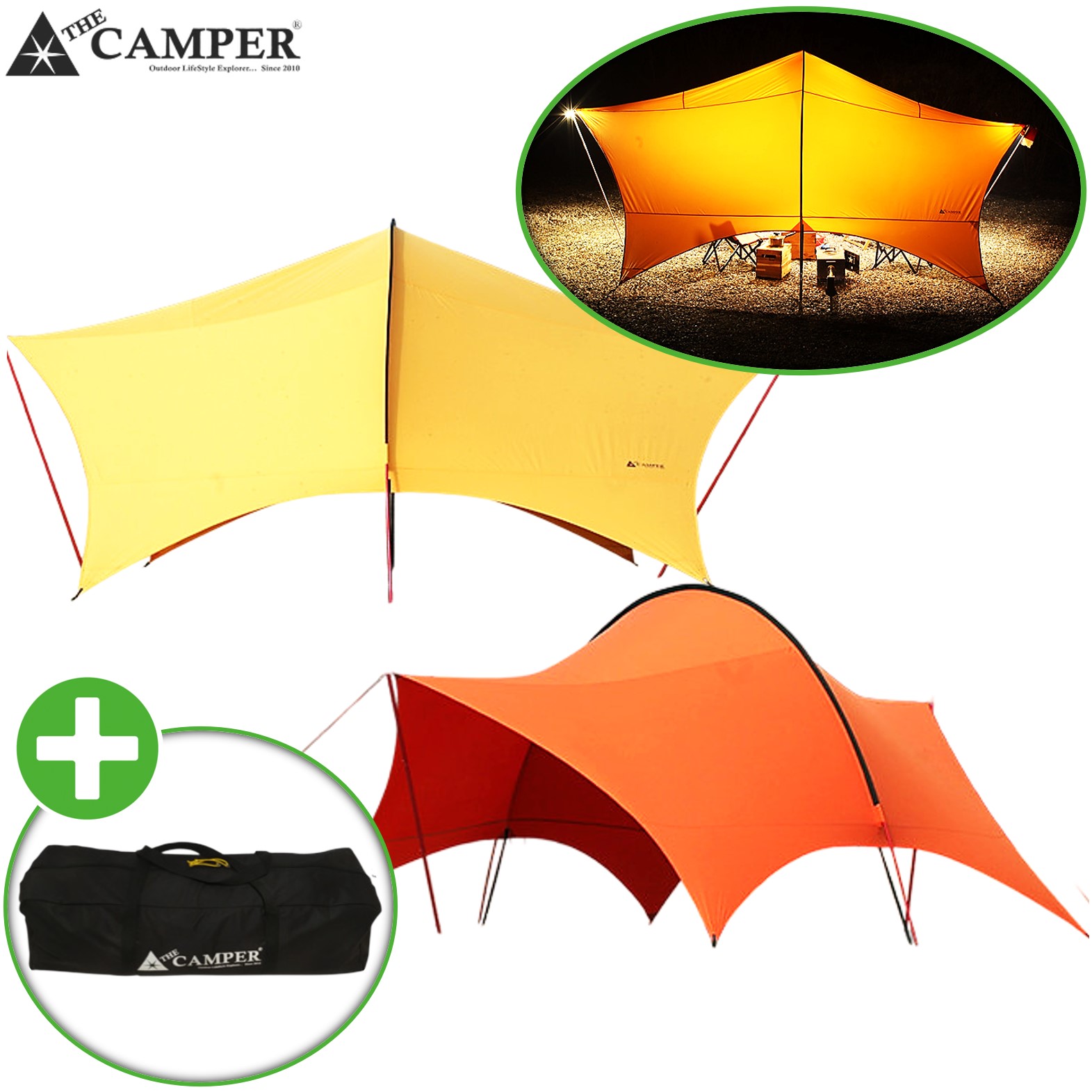 더캠퍼 케이브 타프 대형 하비 헥사 그늘막 미니멀