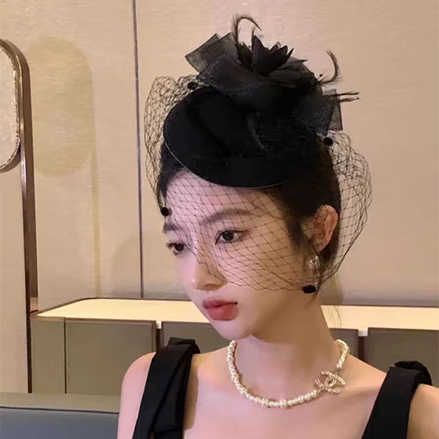 신부 웨딩 촬영 베일 망사 모자 귀족베일 영화촬영 개화기 연극무대 소품 - 상세 이미지 3