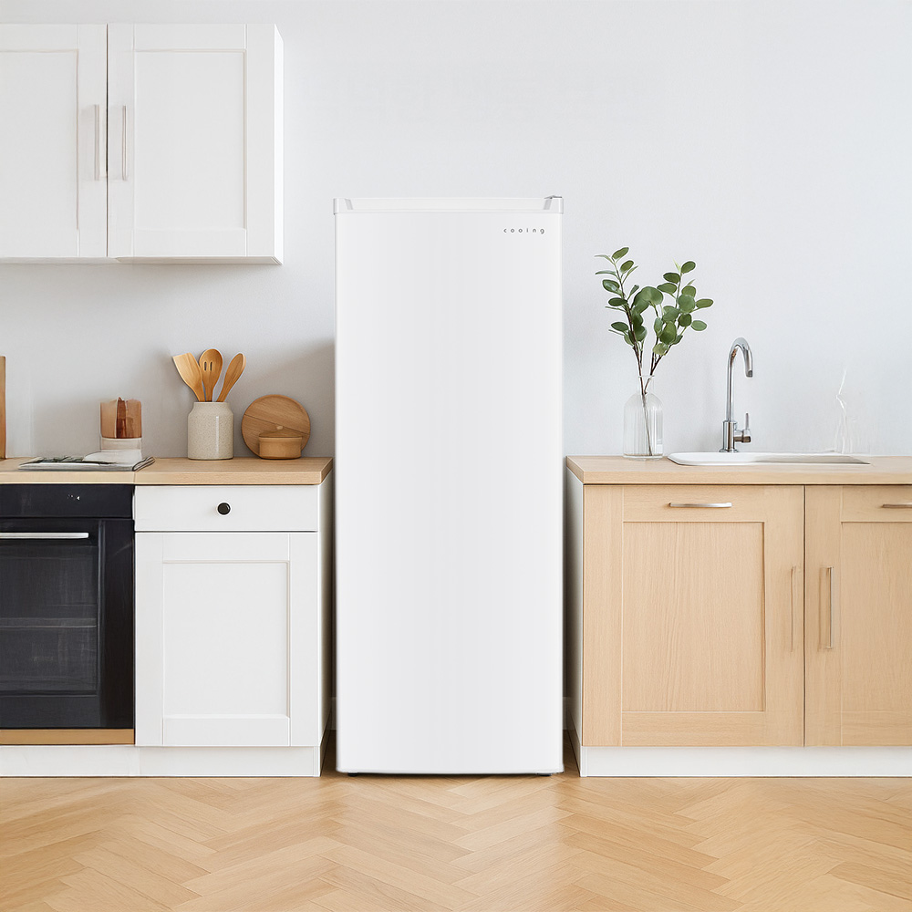 쿠잉 스탠드 냉동고 FR-S18 서랍형 소형 미니 가정용 원룸 음쓰 화이트