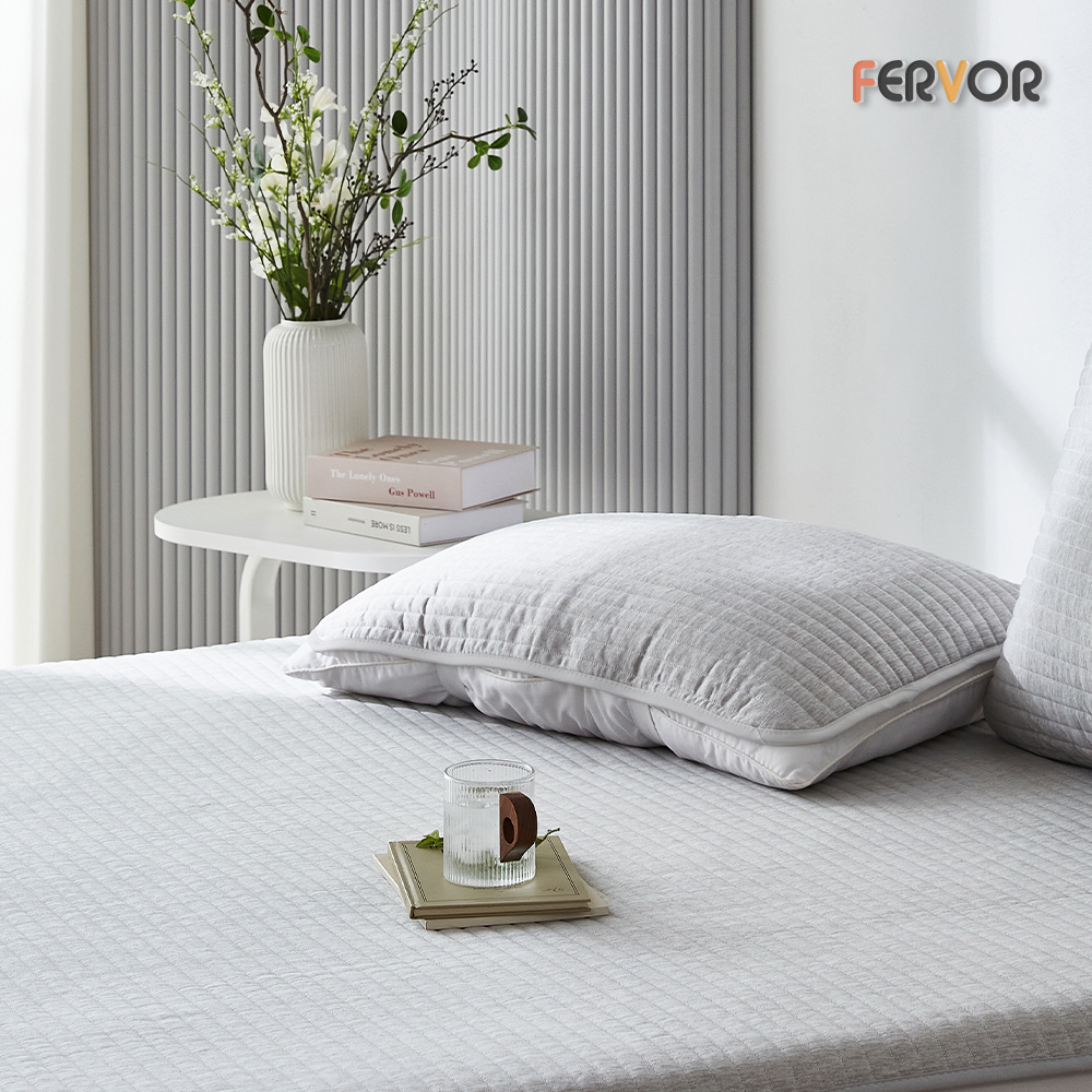 퍼보 휴비스 듀라론 에오로쿨 냉감패드 쿨매트 소파침대러그 스트라이프 그레이, Q(퀸)